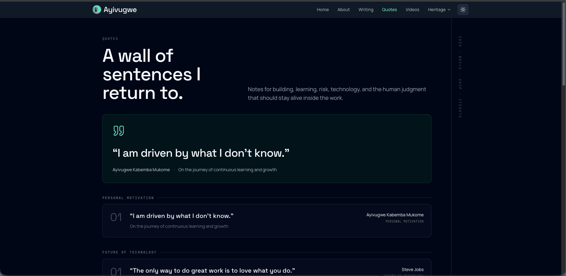 A Wall of Sentences I Return To